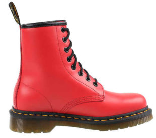 Červené dámské zimní boty Dr. Martens 1460
